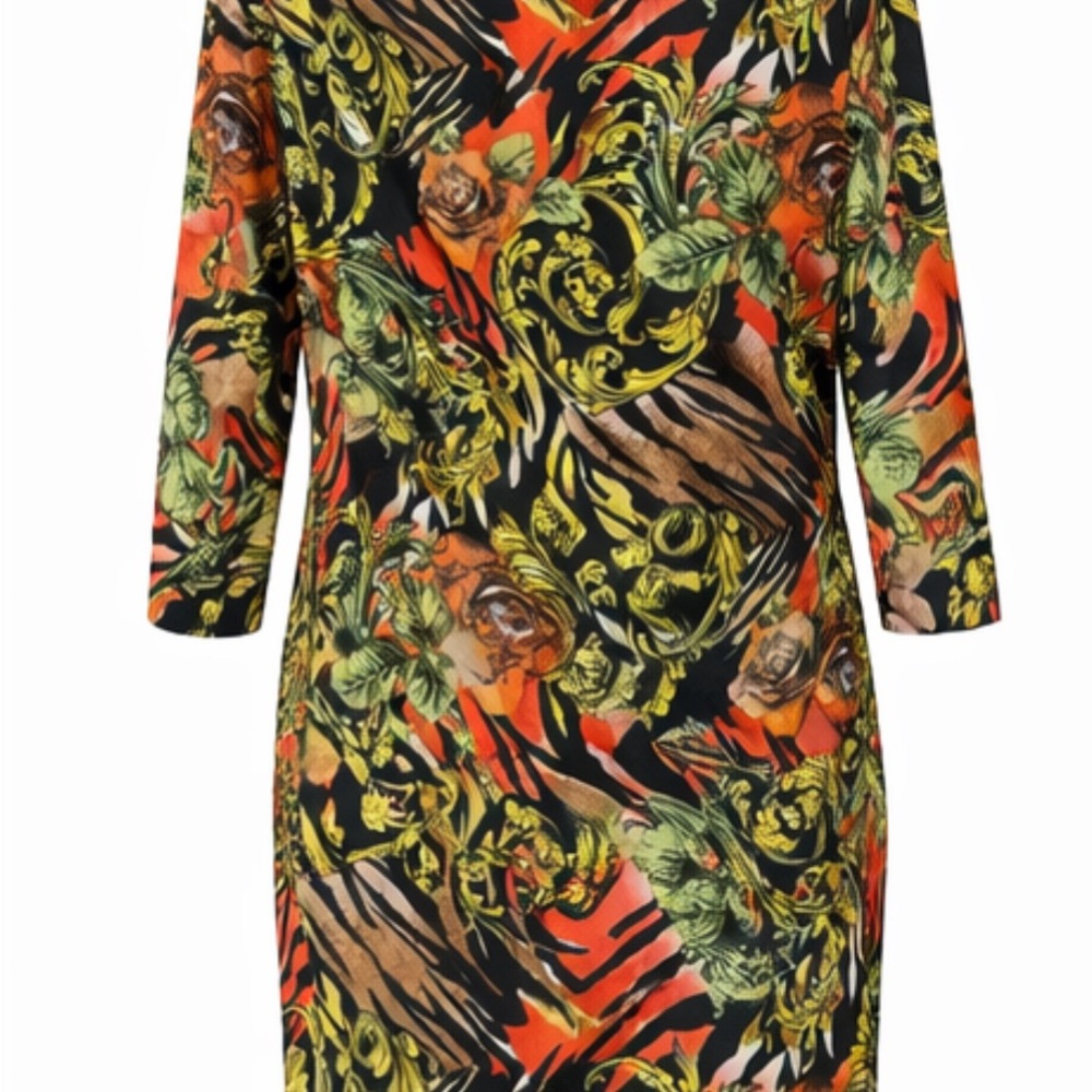 Vintage ✨Bold Baroque & Animal Print Tunic / Dress – Size 12 - Picture 2 of 4